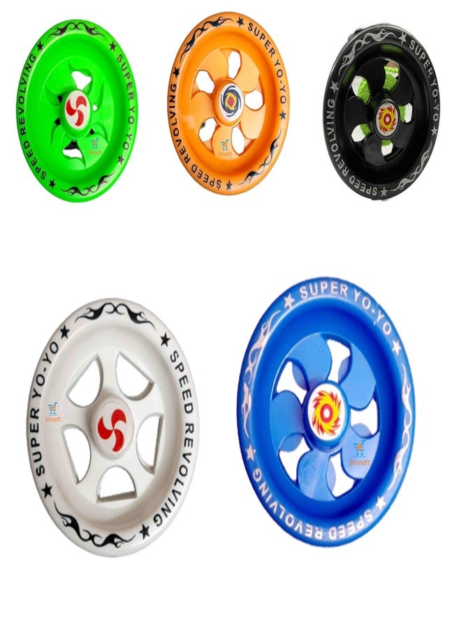 Shivsoft ® Fine Quality high Speed Plastic YoYo Spinner Toy Make in India (Pack 0F 2) Assorted Colours - Image 1